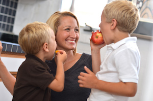 Mandy and Boys in the kitchen